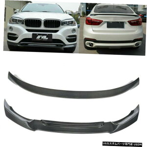GAp[c BMW X6 2015N2016Ntgop[bvAgNX|C[ECOJ[{t@Co[̂߂̓K Fit for BMW X6 2015-2016 Front Bumper Lip Rear Trunk Spoiler Wing Carbon Fiber