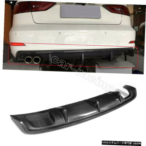 GAp[c Aop[fBt[U[{fBbvX|C[tBbĝ߂̃AEfBA3 2014N2016NJ[{t@Co[ Rear Bumper Diffuser Body Lip Spoiler Fit For Audi A3 2014-2016 Carbon Fibe