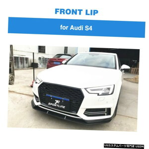 GAp[c AEfBA4 SCS4 2017N2019N̂߂̃J[{t@Co[tgop[bv`X|C[tBbg Carbon Fiber Front Bumper Lip Chin Spoiler Fit for Audi A4 S Line S4 2017-2019