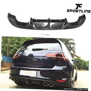 GAp[c VWSt7 VII MK7 R R-LINÊ߂̃J[{t@Co[Aop[fBt[U[bvtBbg14~17 Carbon Fiber Rear Bumper Diffuser Lip Fit for VW GOLF 7 VII MK7 R R-LINE 14-17