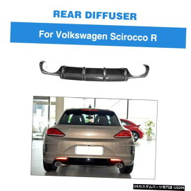 エアロパーツ カーボンファイバーリアバンパーディフューザーリップ4コンセントのフォルクスワーゲン・シロッコR 2015から18 Carbon Fiber Rear Bumper Diffuser Lip 4 Outlet For Volkswagen Scirocco R 2015-18