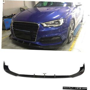 �G�A���p�[�c �A�E�f�BA3 S-LINE S3�n�b�`�o�b�N�̂��߂̃J�[�{���t�@�C�o�[�t�����g�o���p�[���b�v�X�|�C���[�t�B�b�g14-15 Carbon Fiber Front Bumper Lip Spoiler Fit for Audi A3 S-LINE S3 Hatchback 14-15