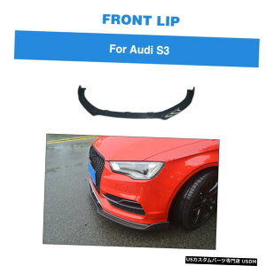 GAp[c J[{t@Co[tgop[bvX|C[tBbĝ߂̃AEfBA3 SLINE S3Z_2014N2016N Carbon Fiber Front Bumper Lip Spoiler Fit For Audi A3 Sline S3 Sedan 2014-2016