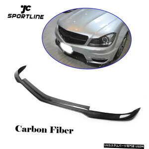 �G�A���p�[�c �����Z�f�X�x���cW204 C63 AMG�̂��߂̃J�[�{���t�@�C�o�[�t�����g�o���p�[���b�v�`���X�|�C���[12-14 Carbon Fiber Front Bumper Lip Chin Spoiler for Mercedes Benz W204 C63 AMG 12-14