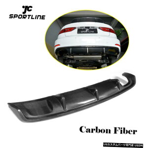 GAp[c AEfBA3Z_̂߂2014N2016NAop[fBt[U[bvX|C[CꂽJ[{t@Co[ For Audi A3 Sedan 2014-2016 Rear Bumper Diffuser Lip Spoiler Refit Carbon Fi