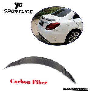 GAp[c J[{t@Co[AgNX|C[bv̂߂ɃZfXW205 C250 C300 C63Z_15-20 Carbon Fiber Rear Trunk Lip Spoiler For Mercedes W205 C250 C300 C63 Sedan 15-20