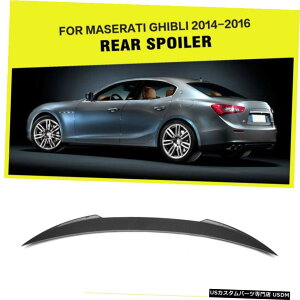 GAp[c I[gAgNX|C[bvEBOɂĂ̓}ZeBWuZ_14-16J[{t@Co[ Auto Rear Trunk Lip Spoiler Wing For Maserati Ghibli Sedan 14-16 Carbon Fiber
