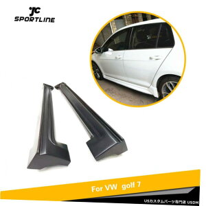 GAp[c 2PCSTChXJ[ggbvtBbĝ߂VWSt7 MK 7 VII 14-17J[{t@Co[ 2PCS Side Skirt Extensions Lip Fit For VW Golf 7 MK 7 VII 14-17 Carbon Fiber