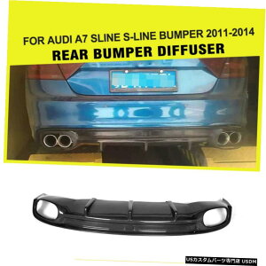 GAp[c AEfBA7 SLINE SC11-14̂߂̃J[{t@Co[AbvX|C[op[fBt[U[ Carbon Fiber Rear Lip Diffuser Bumper Spoiler for Audi A7 Sline S-Line 11-14