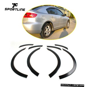GAp[c 8{̃zC[tAA[`}c_3 06-10 PUubNptF_[bvgJo[tBbg 8PCS Wheel Flares Arch Fender Lip Trims Cover Fit for Mazda 3 06-10 PU Black