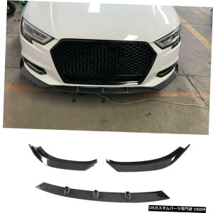 GAp[c J[{t@Co[tgop[X|C[bvHtBbĝ߂̃AEfBA3Z_4-D 17-18 Carbon Fiber Front Bumper Spoiler Lip Factory Fit For Audi A3 Sedan 4-D 17-18