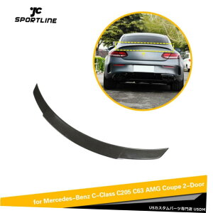 �G�A���p�[�c �Ԃ̃��A���b�h�X�|�C���[�E�C���O�t�B�b�g���̂��߂̃x���cC205 C300 C63AMG�N�[�y15-19�J�[�{���t�@�C�o�[ Car Rear Lid Spoiler Wing Fit For Benz C205 C300 C63AMG Coupe 15-19 Carbon Fiber