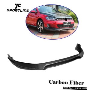 �G�A���p�[�c VW�S���t7 GTI MK7 14-16�J�[�{���t�@�C�o�[�C���̂��߂̃t�����g�o���p�[�`�����b�v�X�|�C���[�t�B�b�g Front Bumper Chin Lip Spoiler Fit for VW GOLF 7 MK7 GTI 14-16 Carbon Fiber Refit �y���s�A���i