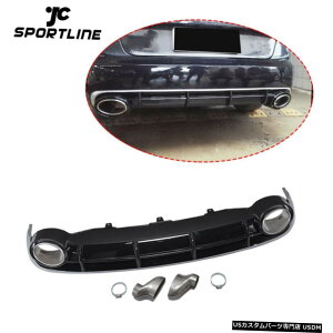 GAp[c 1ZbgԂ̃AfBt[U[bvW /AEfBA6op[2013N2015N̔rC̃qgtBbg 1Set Car Rear Diffuser Lip W/Exhaust Tips Fit for Audi A6 Bumper 2013-2015 Black