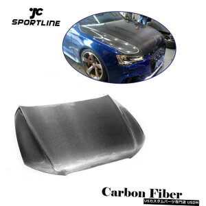GAp[c AEfBA5 S5 12-16Yf@ۗptgop[GWt[hStBbg Front Bumper Engine Hood Full Replacement fit for Audi A5 S5 12-16 Carbon Fiber