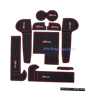 GAp[c 9PCSbhCi[hAQ[gmXbvpbh̃}bĝ߂ɃAEfBA6 C7 2012N2015N 9PCS Red Inner Door Gate Non-slip Pad Mat For Audi A6 C7 2012-2015