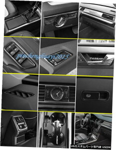 �G�A���p�[�c VW�p�T�[�g2016-2018�p26PCS�u���b�N�`�^���J�[�C���e���A�L�b�g�J�o�[�g���� 26PCS Black titanium Car Interior Kit Cover Trim For VW Passat 2016-2018