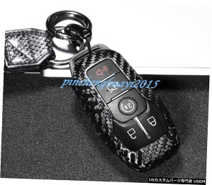 GAp[c J[{t@Co[[gL[P[XtHuVFL[Jo[tH[h}X^O15-19 Real Carbon Fiber Remote Key Case Fob Shell Key Cover For Ford Mustang 15-19