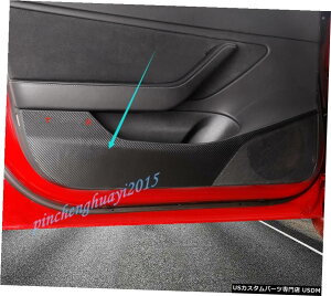 GAp[c J[{t@Co[U[hAA`LbNpbh̃ĝ߂ɃeXf3 2017N2019N Carbon Fiber leather Door Anti Kick Pad Trim For Tesla Model 3 2017-2019