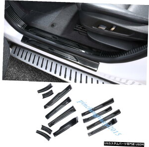 GAp[c 12PCSubN`^TChhAVK[hv[gĝ߂ɃLfbNXT5 16-19 12PCS Black titanium Side Door Sill Guards Plate Trim For Cadillac XT5 16-19