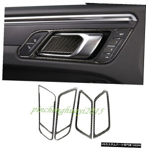 GAp[c ۂ̒Yf@ۃCi[hAnht[Jo[ĝ߂Ƀ|VFE}J201518 Real Carbon Fiber Inner Door Handle Frame Cover Trim For Porsche Macan 2015-18