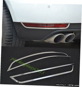 GAp[c 2PCSN[AtHOCgvt[Jo[gtBbĝ߂̃|VFE}J2015N2018N 2PCS Chrome Rear Fog Light Lamp Frame Cover Trim Fit For Porsche Macan 2015-2018