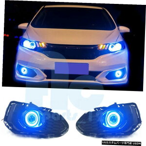 GAp[c z_FIT / JAZẐ߂̖邢F̊pxCOBtHOvx[vWFN^[2018-2019 Bright Blue Angle Eye COB Fog Light Projector Bezel for Honda FIT/JAZZ 2018-2019