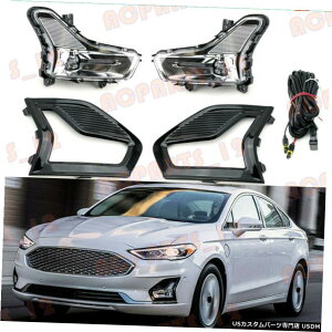 GAp[c tH[ht[WCg+tHOvJo[+C[n[lXsĂ2019zCgԂ̏ꍇ For Ford Fusion 2019 White Daytime Running Light+Fog Lamp Cover+Wiring Harness