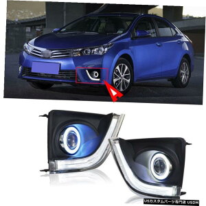 GAp[c g^J[2014-2016 COBGWFvWFN^[Y+Ԃ̓Cgs邽߂ For Toyota Corolla 2014-2016 COB Angel Projector Lens+Daytime Running Light