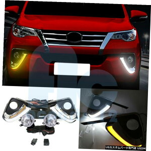GAp[c M+tHOv+XCb`+n[lXpg^tH[`i[2015N2018NLED DRL LED DRL with Signal Light+Fog Light+Switch+Harness For Toyota FORTUNER 2015-2018
