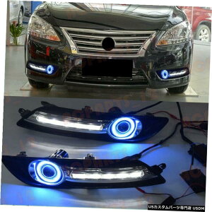 GAp[c YZĝ߂2012-2014GWFEACYvWFN^[YLEDԑspCg For Nissan Sentra 2012-2014 Angel Eyes Projector Lens LED Daytime Running Lights