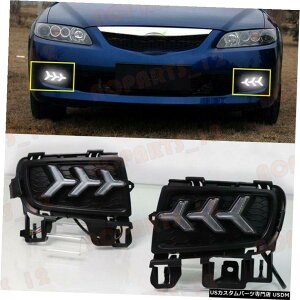 GAp[c }c_6 2006-2009i̔+FLEDԂ̓Cgs邽߂ For Mazda 6 2006-2009 High Quality White+Yellow LED Daytime Running Light