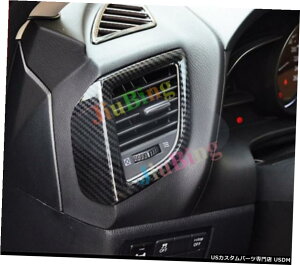 エアロパーツ 2個マツダ3アクセラ2017 2018カーボンファイバー左+右A / Cベントカバートリム 2Pcs For MAZDA 3 Axela 2017 2018 Carbon Fiber Left+Right A/C Vent Cover Trim