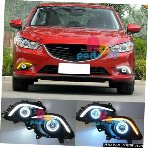 GAp[c zCg/ 2014?2016̐MDRL COBpx̃vWFN^[Ƀ}c_6AeU White/Turn Signal DRL COB Angle Eye Projector For Mazda 6 ATENZA 2014~2016