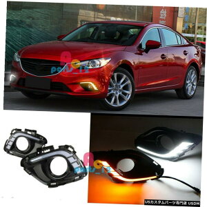 GAp[c 2014?2016CgDRLtHOvɂĂ̓}c_6AeUsĂLEDzCg+CG[ LED White+Yellow Daytime Running Light DRL Fog Lamp For Mazda 6 ATENZA 2014~2016