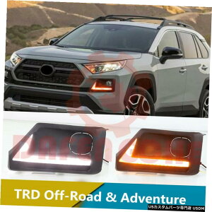 GAp[c g^RAV4 2018?2020 LEDtHOvԂ̓vDRLzCg+CG[s邽߂ For Toyota RAV4 2018~2020 LED Fog Lamp Daytime Running Lamp DRL White+Yellow