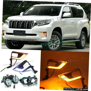 GAp[c LEDtHOvDRL̓g^vhLC150 2017N2018N̂߂̐M+XCb`Lbg LED Fog Light DRL Turn Signal Light+Switch Kits for Toyota Prado LC150 2017-2018