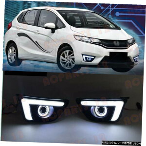 GAp[c z_tBbg2014-2015GWFEACYvWFN^[YLEDԑspCg̏ꍇ For Honda Fit 2014-2015 Angel Eyes Projector Lens LED Daytime Running Lights