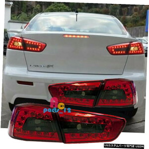 GAp[c bh/X[NLEDe[CgAv̎OHT[EX EVO X 2008-2017 Red/Smoke LED Tail Lights Rear Lamps For Mitsubishi Lancer EX EVO X 2008-2017