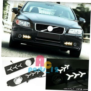 GAp[c {{S80 2007N2013N̂߂̃CgDRLsg̍̃X^CLED White Fish bone style LED Daytime Running Light DRL for Volvo S80 2007-2013