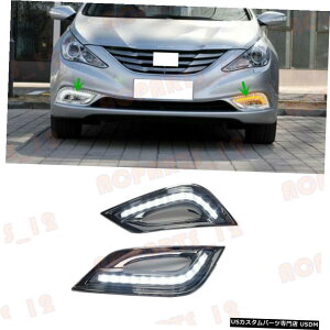 GAp[c q_C\i^8 2011-2012+FLEDԑspCg̏ꍇ For Hyundai Sonata 8 2011-2012 White+Yellow LED Daytime Running Lights