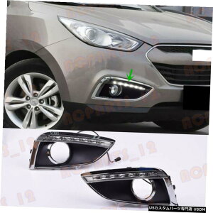 �G�A���p�[�c �q�����_�CIX35�p2PCS 2010�N����2013�N��+���FLED���ԑ��s�p���C�g 2PCS For Hyundai IX35 2010-2013 White+Yellow LED Daytime Running Lights �y���s�A���i�z
