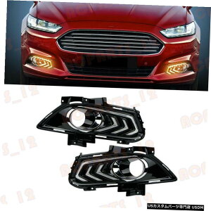 �G�A���p�[�c 2PCS�t�H�[�h�����f??�I2013�N����2016�N��+���FLED���ԑ��s�p���C�g 2PCS For Ford Mondeo 2013-2016 White+Yellow LED Daytime Running Lights �y���s�A���i�z