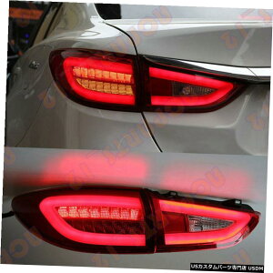 �G�A���p�[�c �}�c�_6�̂��߂�2016�N����2017�N1�y�A�e�[���u���[�L���C�gLED���b�h����038;�u���b�N�A�Z���u���������Ă������� For Mazda 6 2016-2017 1 Pair Tail Brake Light LED RedBlack Assembly Replace
