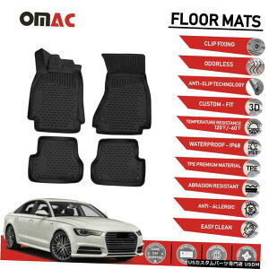 Floor Mat �t���A�}�b�g���C�i�[�u���b�N3D���[���h�t�B�b�g�A�E�f�BA6S6�Z�_��2012-2018 Floor Mats Liner Black 3D Molded Fits Audi A6 S6 Sedan 2012-2018 �y���s�A���i�z