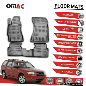 Floor Mat XotHX^[2003-2008ptA}bgCi[3D[htBbg Floor Mats Liner 3D Molded Fits for Subaru Forester 2003-2008