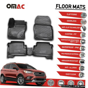 Floor Mat tH[hGXP[v2013-2019ptA}bgCi[3D`tBbg Floor Mats Liner 3D Molded Fits for Ford Escape 2013-2019