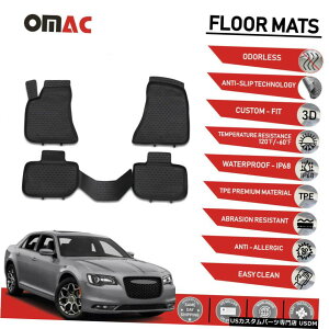 Floor Mat tA}bgCi[3D[hubNtBbgNCX[300 / 300C / 300S 2011-2020 Floor Mats Liner 3D Molded Black Fits Chrysler 300 / 300C / 300S 2011-2020