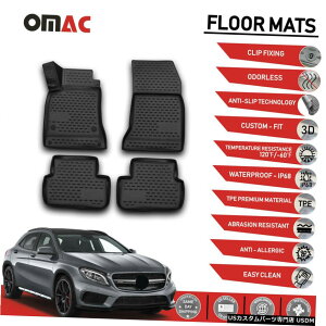 Floor Mat tA}bgCi[3D[hubN̓ZfXxcGLA2014-2019ɓK Floor Mats Liner 3D Molded Black Fits Mercedes-Benz GLA 2014-2019