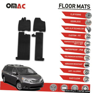 Floor Mat g^VGi2011-2020ptA}bgCi[3D[htBbgZbg Floor Mats Liner 3D Molded Fits Set for Toyota Sienna 2011-2020